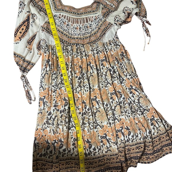 Free People Bohemian Print Dress - Black, White, Orange - Picture 5 of 9